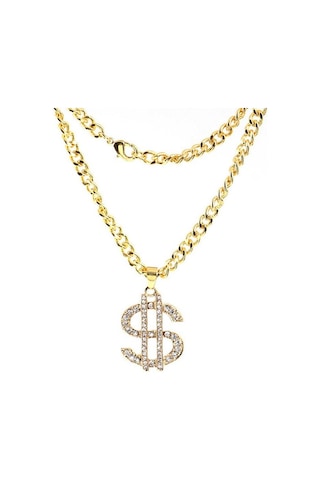 Hip Hop Rap Thug Life Gangster Sarı Dolar Kolye Zinciri Çok Renkli