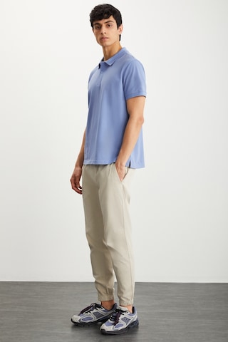 Grımelange Tarnex Erkek %100 Pamuk Kısa Kollu Regular Fit Mavi Polo Yaka T-shirt