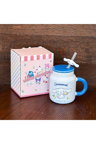 Jian Fan Kupa Kapaklızarif Renk Kutusu Ve Hasır Fincan Dizgi Film Deseni Yüksek Degerli Seramik Su Bardağıyeyeş Yeşil