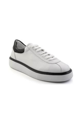 Bambi Beyaz Hakiki Deri Erkek Sneaker E01087115103 Beyaz