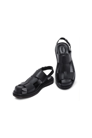 Ducavelli Messina Hakiki Deri Erkek Sandaleti - Hakiki Deri Sandalet - Ortopedik Taban Sandalet - Hafif Deri Sandalet