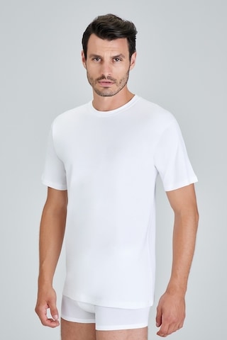 Kom Eduardo 2'Li T-Shirt Erkek %100 Pamuk Fanila Beyaz