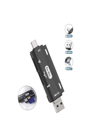 Go Des GD-DK108 3 in 1 OTG Hafıza Kart Okuyucu - ZORE-253398