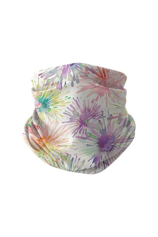 Bobrear Pastel Suluboya Çiçek Desenli Çok Amaçlı Buff Bandana Boyunluk Maske -