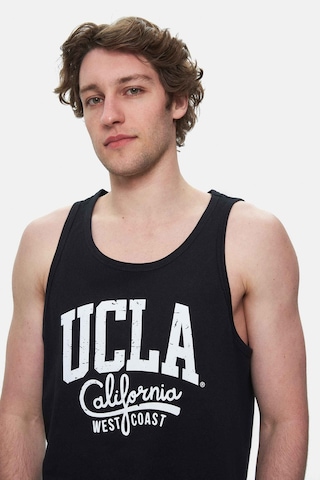 Ucla Pebble Siyah Sıfır Kol Baskılı Oversize Erkek Tshirt Siyah