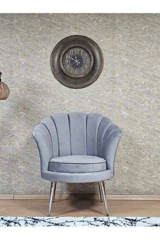 Tekli İstiridye Krom Kaplama Sivriltme Ayak Çay Seti Koltuk Tekli Çok Renkli