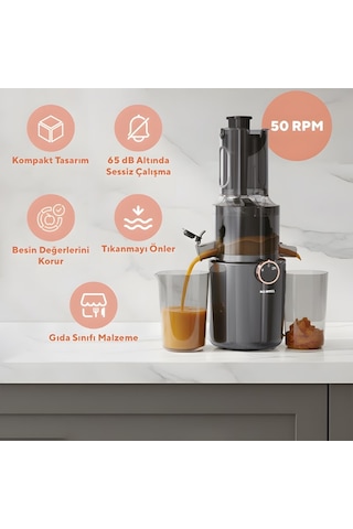 Kumtel HSJU-01 250 W Yavaş Sıkım Katı Meyve Sıkacağı