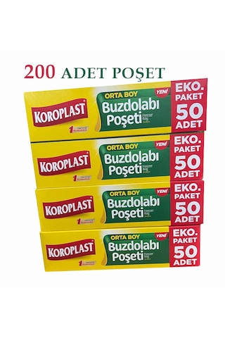 Koroplast Orta Boy Buzdolabı Poşeti 4 x 50'li