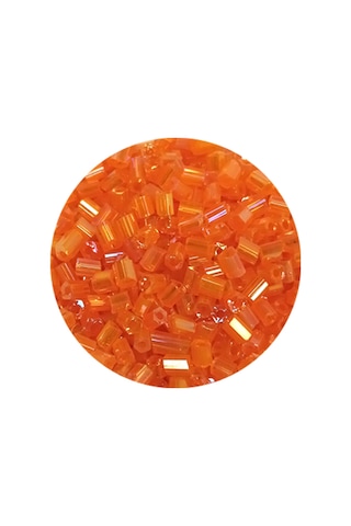 Kesme Cam Boncuk 2mm - 20 Gram - Şeffaf Turuncu -bnc314