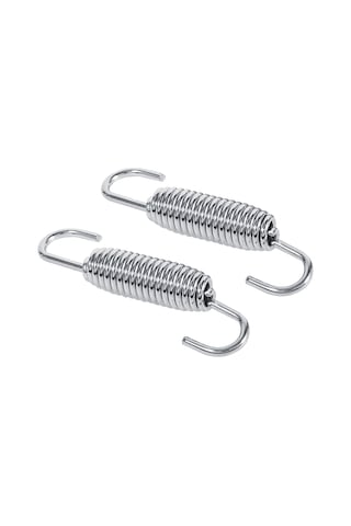 Geeroyoo Motosiklet Egzos Borusu Tutan Sertliflik Yayları 2 Adet + Kaynaklı Tutucular 2 Adet - 65mm Uzunluk, 1cm Çap, Dayanıklı Inox Yapı