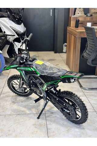 Enbest Benzınlı Çocuk Cros Motoru Hidrolik Frenler 7-17 Yaş Yeşil