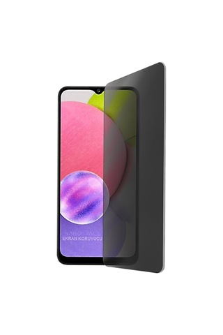 Samsung Galaxy Uyumlu A03 Privacy Hayalet Seramik Nano Ekran Koruyucu Siyah