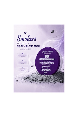 Smokers Beyazlatıcı Diş Temizleme Tozu Aktif Karbon Etkili Nane & Mentol - 50 Gr