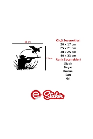 Avcı Hunter Oto Sticker Araba Cam Sticker (454014481)