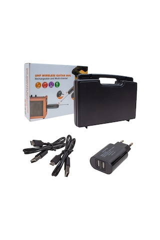 Magicvoice Gitar Tip Kablosuz Enstrüman Mikrofonu Üçlü Set Kablosuz Mikrofon 6.3 Mm Jack Girişli 30 Mt. Çekim Mesafe