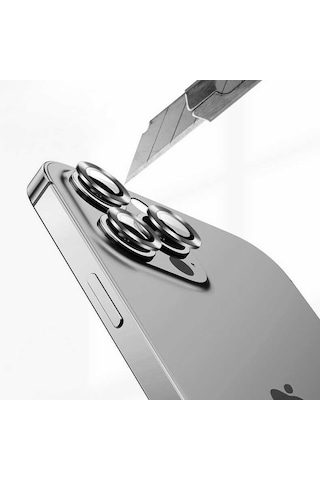 Apple Uyumlu iPhone 13 Mini Zore Cl-04 Kamera Lens Koruyucu Gri