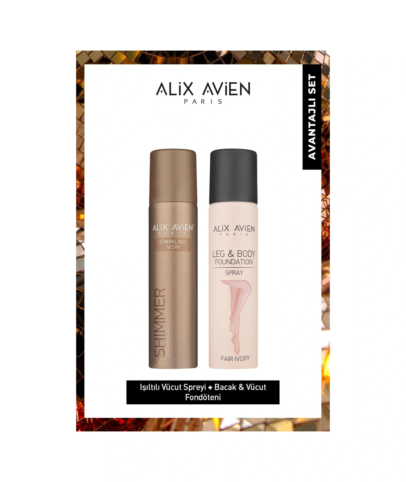 Alix Avien Uzun Süre Kalıcı Suya Dayanıklı Yüksek Kapatıcı Nemlendirici Etkili Işıltılı Bacak Fondöteni Seti 01