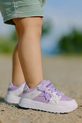Kız Çocuk Yıldız Detaylı Sneaker Ayakkabı Lila