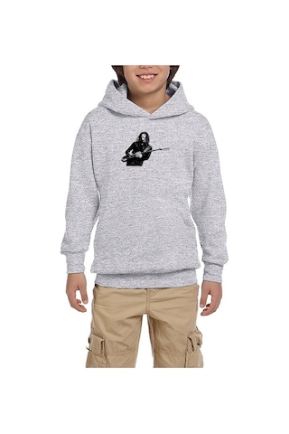 Zepplin Giyim Metallica Kirk Hammett Gri Çocuk Kapşonlu Sweatshirt Gri