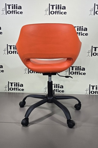 Monaco Çalışma Kesim Koltuğu Yonca Tekerlekli Siyah Ayak Turuncu