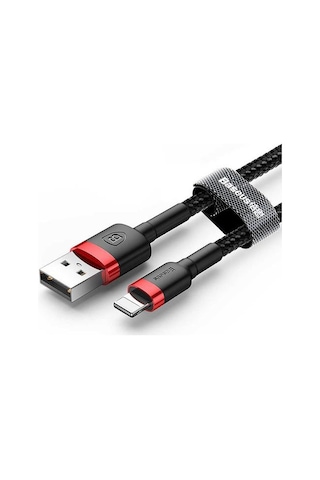 Baseus Lightning 1 Metre Kevlar Kablo Siyah-kırmızı