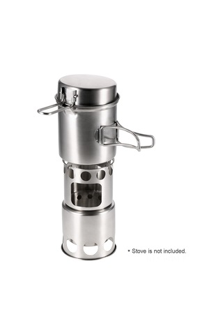 Suofeng Kamp Ve Doğa Etkinlikleri İçin Dayanıklı Paslanmaz Çelik Tencere - Taşınabilir 11x15cm 373g Gümüş