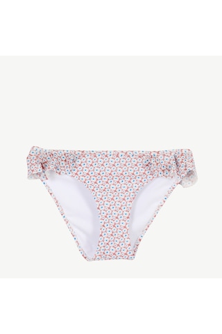 Yargıcı Fırfır Detaylı Bikini Alt Somon Desenli