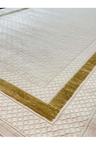 9681 Krem - Gold Akrilik Dokuma Halı Yumuşak Salon Oturma Odası Halısı