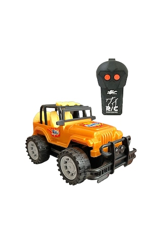 Çocuk Safari Arazi Aracı Uzaktan Kumandalı Yarım Fonksiyon Ileri Geri Oyuncak Jeep Jip Araba - Kahverengi