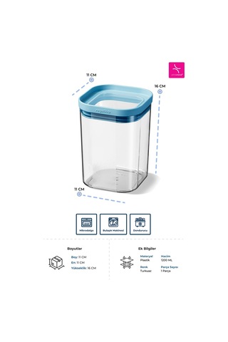 Royal Seoul Kuru Gıda Saklama Kabı Pp 1200 Ml Gıda İle Temasa Uygundur Çok Renkli