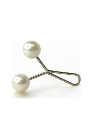 Eşarp Şal Klipsi Beyaz İnci Model 1 Adet Klips - Kadın Tesettür Aksesuar Beyaz