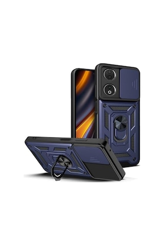 Honor 90 5g İle Uyumlu Kılıf Magnetik Standlı Kamera Korumalı Sürgülü Kapak