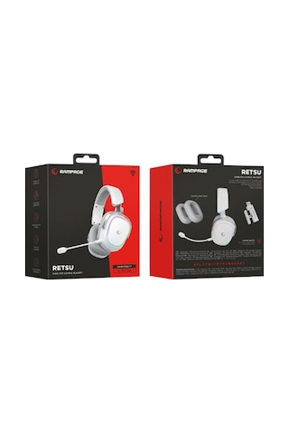Rampage Retsu Beyaz-gri Kablosuz 2.4g+ Bluetooth Kumaş Deri Earpad Mikrofonlu Oyuncu Kulaklığı