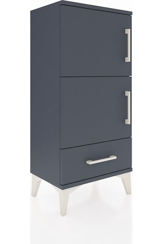 Arges Komodin 4 Raflı Tek Çekmeceli 2 Kapaklı 44x30x96 Antras... Antrasit