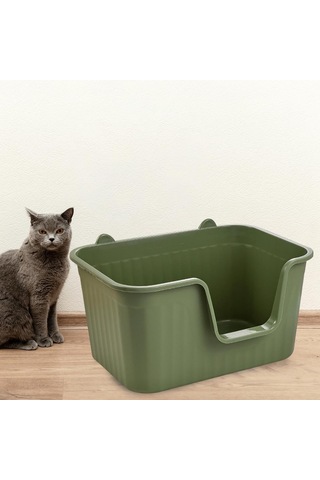 Kapalı Kedi Kedi Çöp Kutusu Kapalı Kediler İçin Evcil Hayvan Malzemeleri Kolay Temiz Oda Antrasit