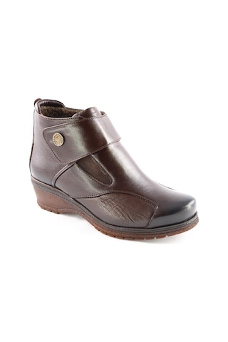 Forelli 25651 Vionic Hakiki Deri Comfort Kadın Bot Kahve Kahverengi