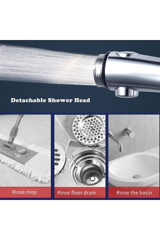 Ulzyvf 3 Fonksiyonlu Basınçlı Duş Başlığı - 360 Dönebilir, Su Durdurma Özellikli, Pratik Diğer