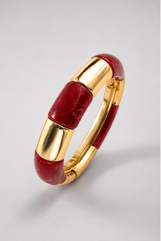 Bordo Gold Detaylı Bileklik
