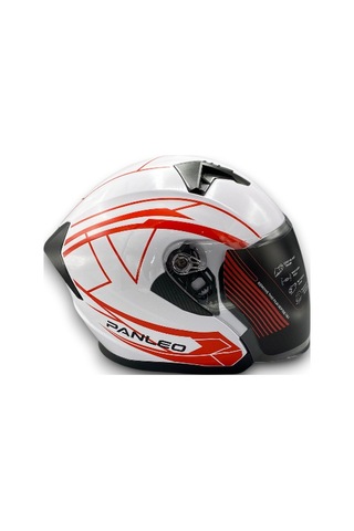 Motosiklet Kask Panleo H2 528 Beyaz-red Beyaz - Kırmızı
