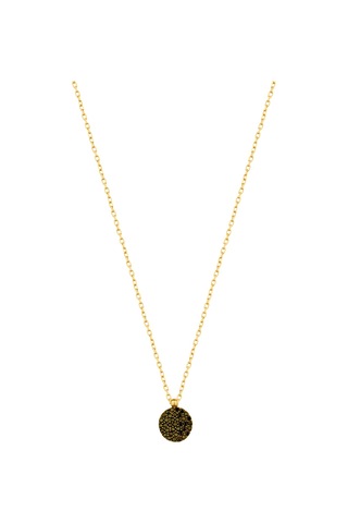 Siyah Taşlı Mercimek Gümüş Kolye Rose Gold