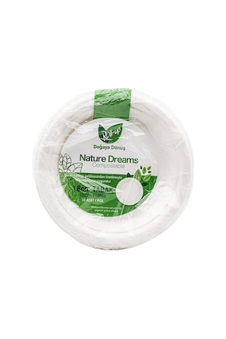 Roll-up Nature Ekolojik Karton Kağıt Parti Tek Kullanımlık Tabak - 18 Cm. - 50 Adetlik 1 Paket Diğer