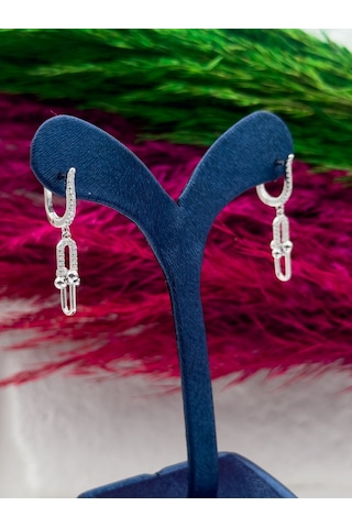 925 Ayar Gümüş Özel Tasarım Ataç Modeli Popüler Kadın Küpe Gümüş