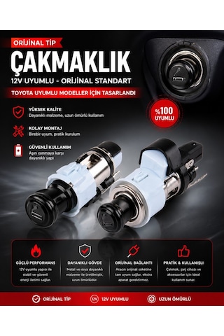 Toyota Corolla Uyumlu Efsane Kasa Komple Çakmak Çakmaklık Seti 1993-1997
