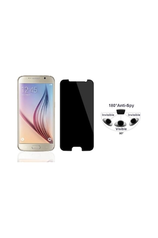 Samsung Uyumlu Galaxy S6 Gizlilik Sağlayıcı Ekran Koruyucu+Silikon Kılıf