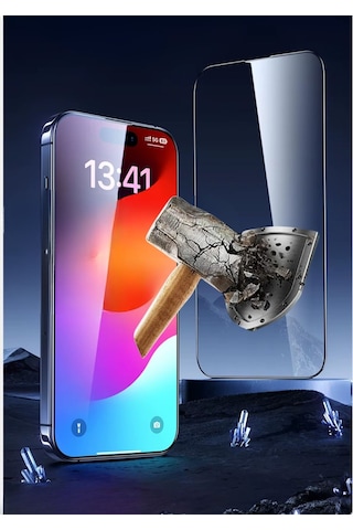 iPhone 17 Pro Max Uyumlu Ekran Koruyucu 9D Kırılmaz Cam -Extra Darbe Koruma -Ekranı Tam Kaplar