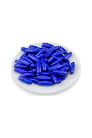 12 Mm Arpa Saks Mavisi 22x6 Mm Ahşap Boncuk 35 Gr 70 Adet