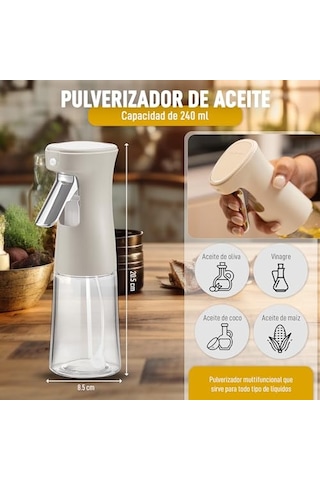 Püskürtme Yağ Spreyi Mutfak İçin Cam Yağ Dağıtıcısı, 240 Ml, Yağ Püskürtücüsü İnce Sis Spreyi, Sprey Dif Genel