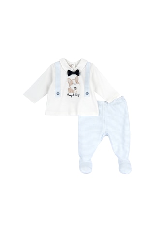 Chicco Takım / Bluz + Tek Alt 09075956000000 000032 Whıte & Lıght Blue