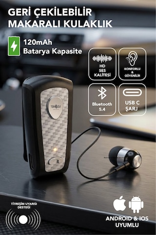 Lkb-38 Bluetooth Kulaklık V5.4, Geri Çekilebilir Makaralı, 1440 Saat Bekleme, Hd Ses, Gürültü Engelleme