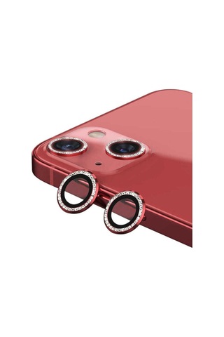 Apple Uyumlu iPhone 13 Zore Cl-06 Kamera Lens Koruyucu Kırmızı